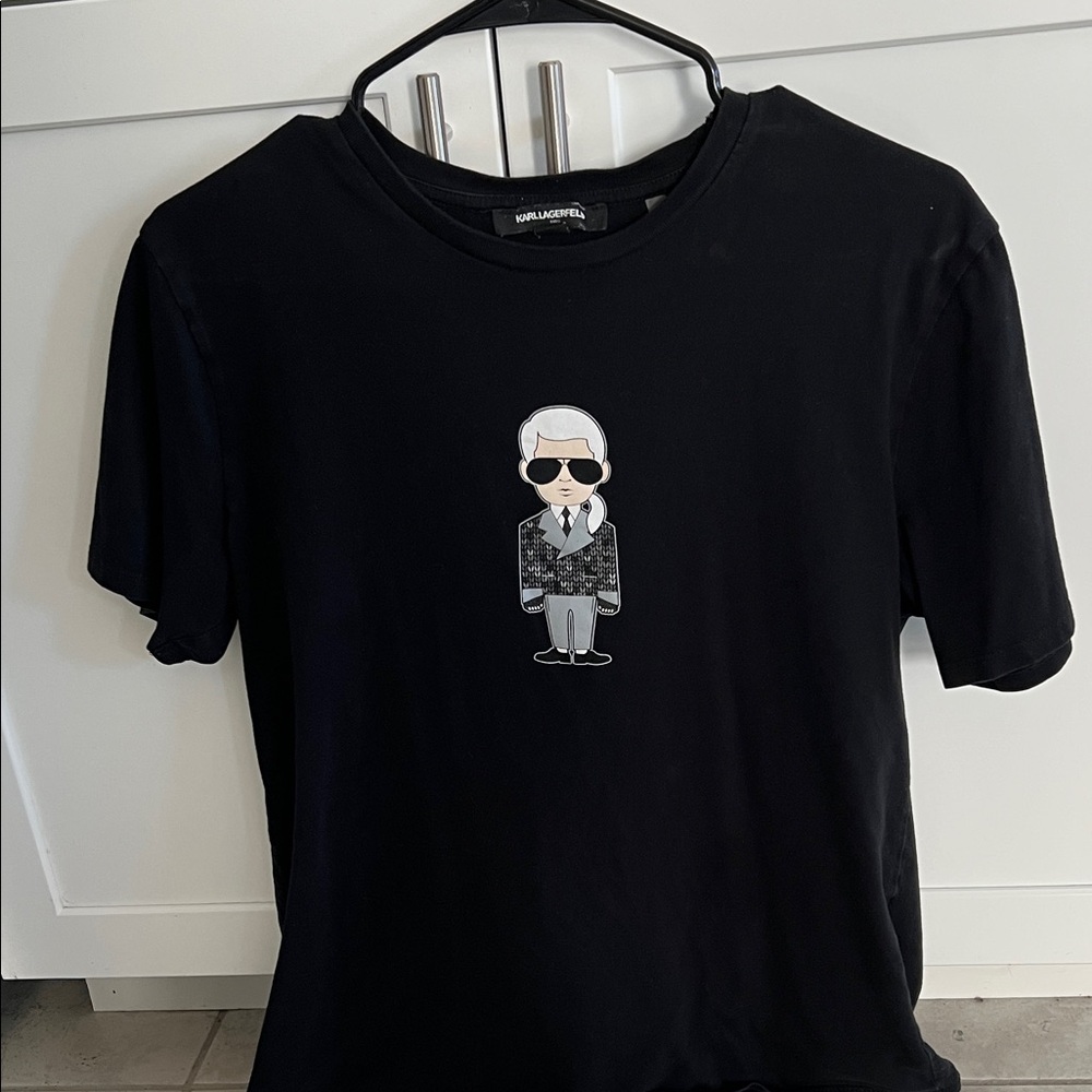 Karl Lagerfeld Black Tee with Iconic Graphic